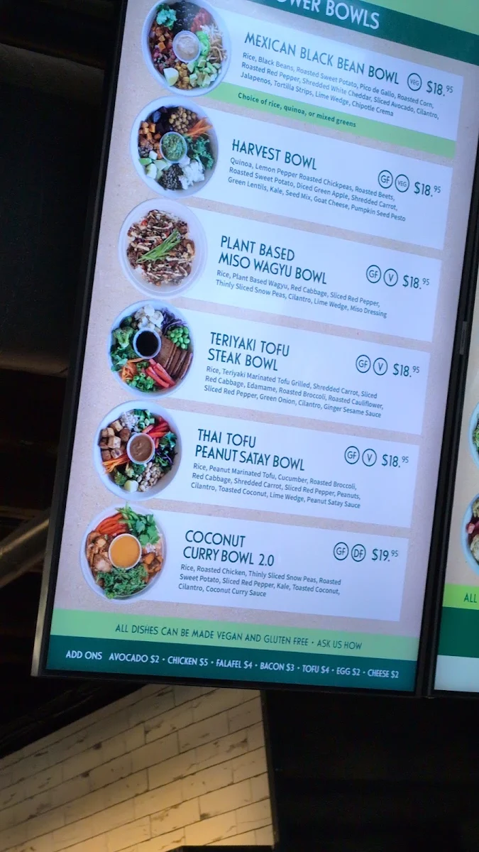 Menu, HARVEST Clean Eats (Downtown Halifax)
