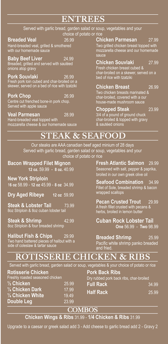 Menu, Steven's Bar-B-Q Restaurant