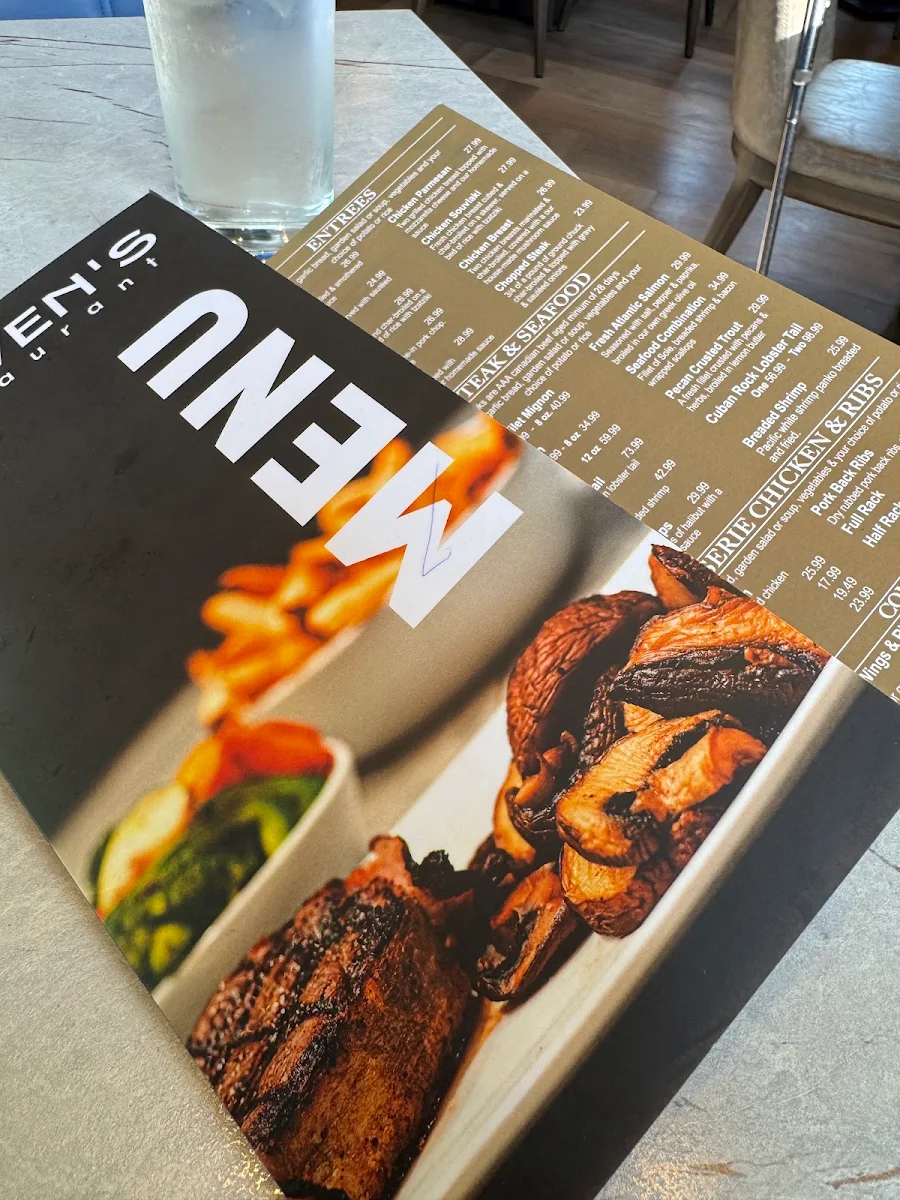 Menu, Steven's Bar-B-Q Restaurant