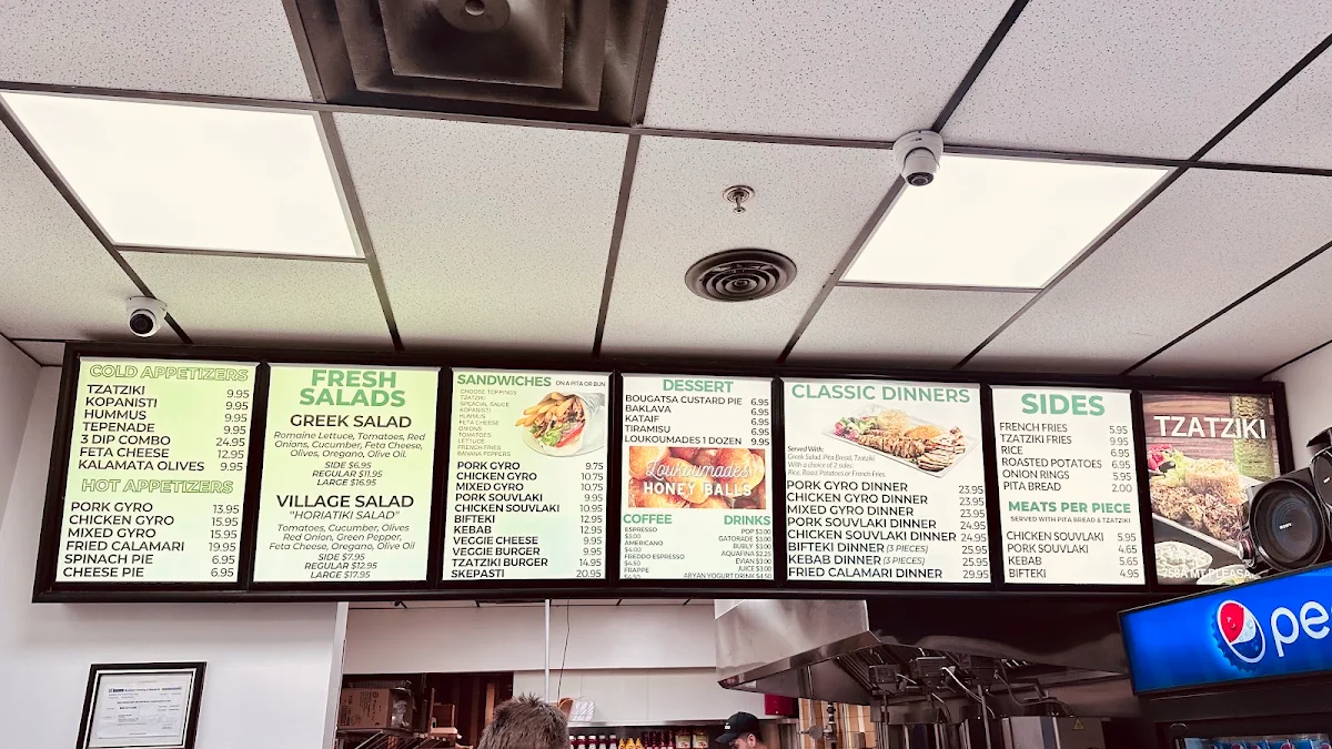 Menu, Tzatziki MT pleasant
