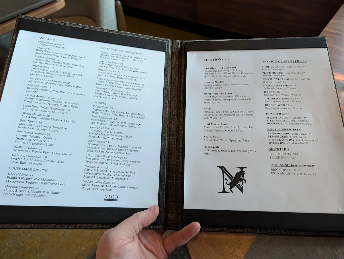 Menu, Nico Walkerville