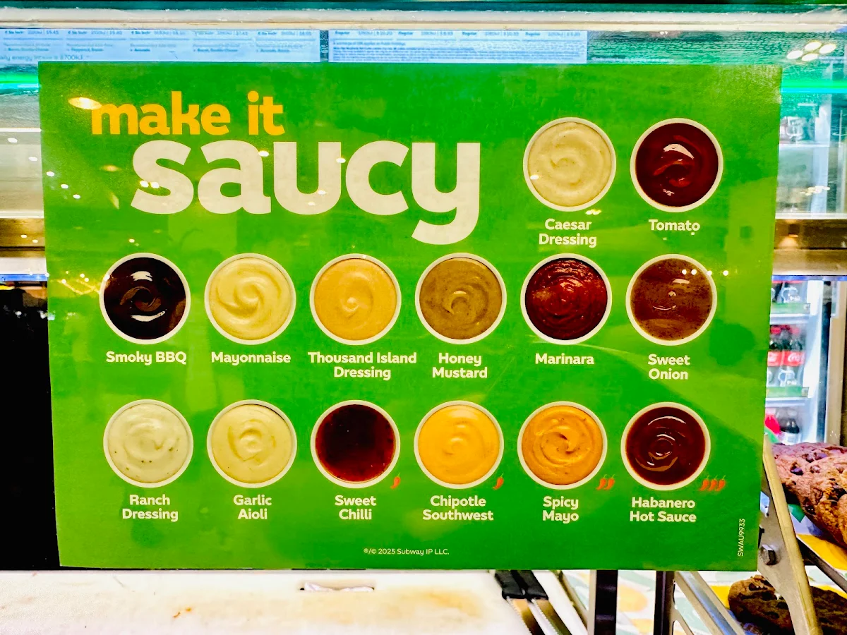 Menu, Subway