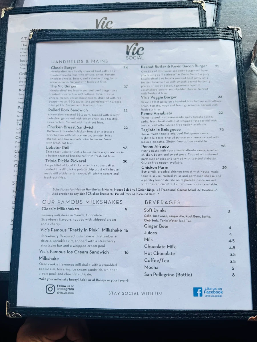 Menu, Vic Social