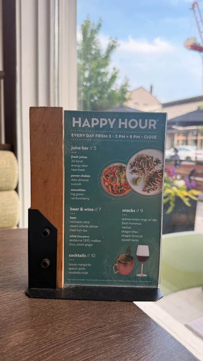 Menu, Fresh Kitchen + Juice Bar