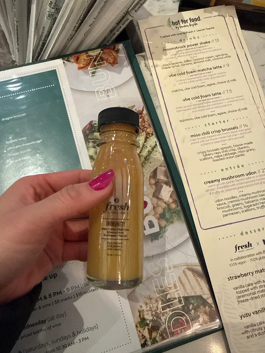 Menu, Fresh Kitchen + Juice Bar