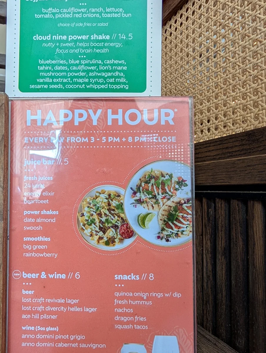 Menu, Fresh Kitchen + Juice Bar
