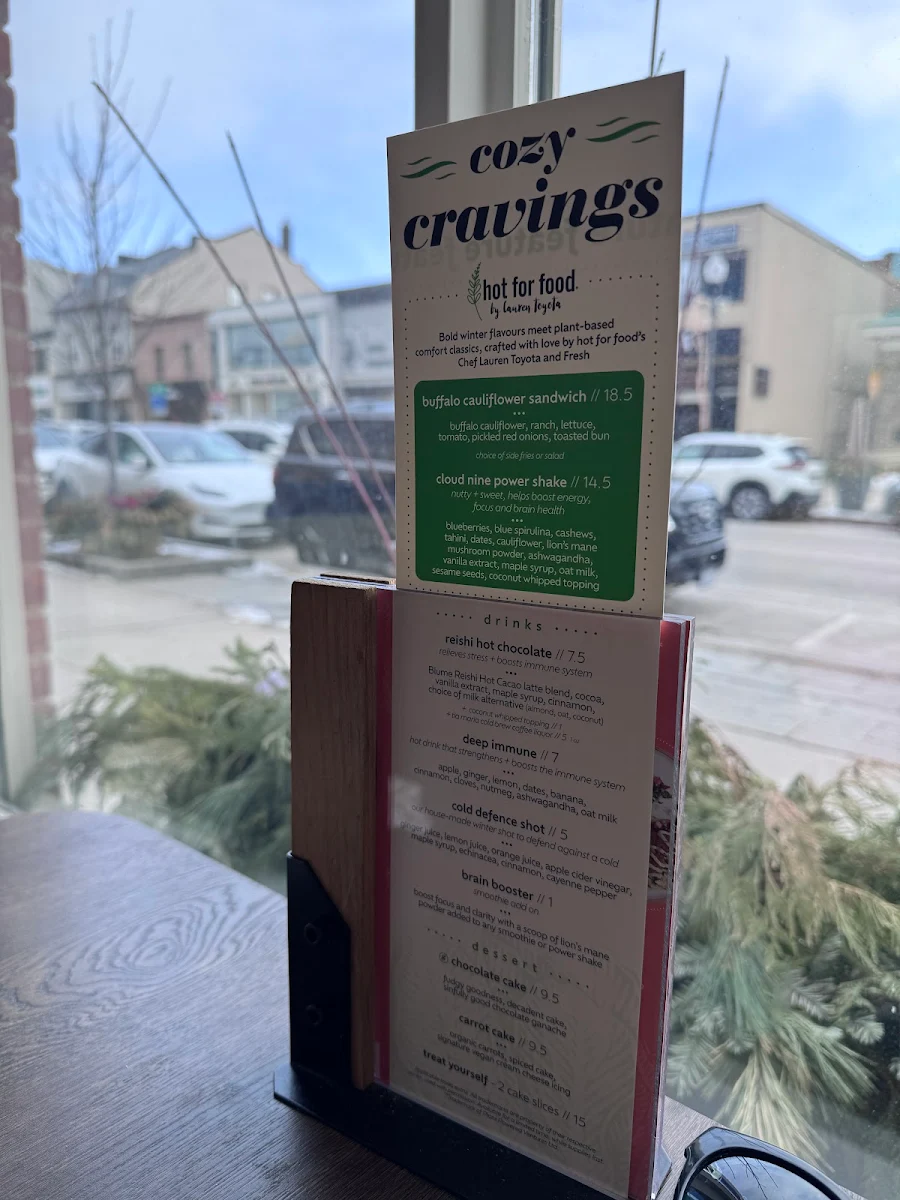 Menu, Fresh Kitchen + Juice Bar