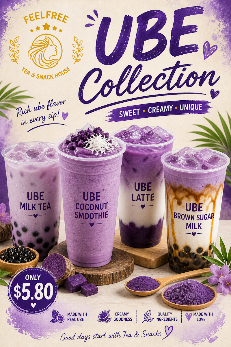 Menu, FeelFree Tea and Snack House