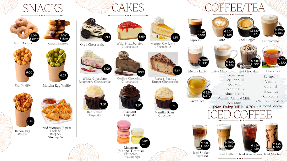 Menu, FeelFree Tea and Snack House