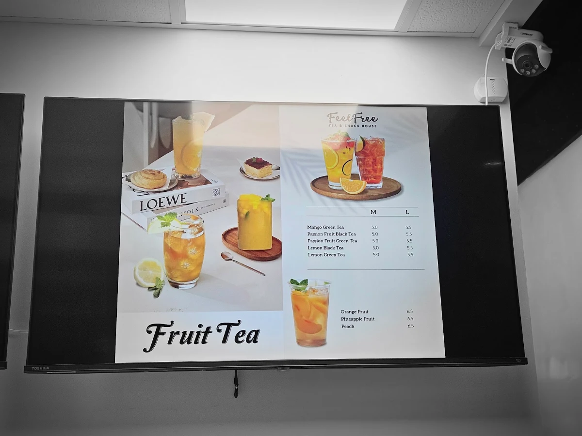 Menu, FeelFree Tea and Snack House