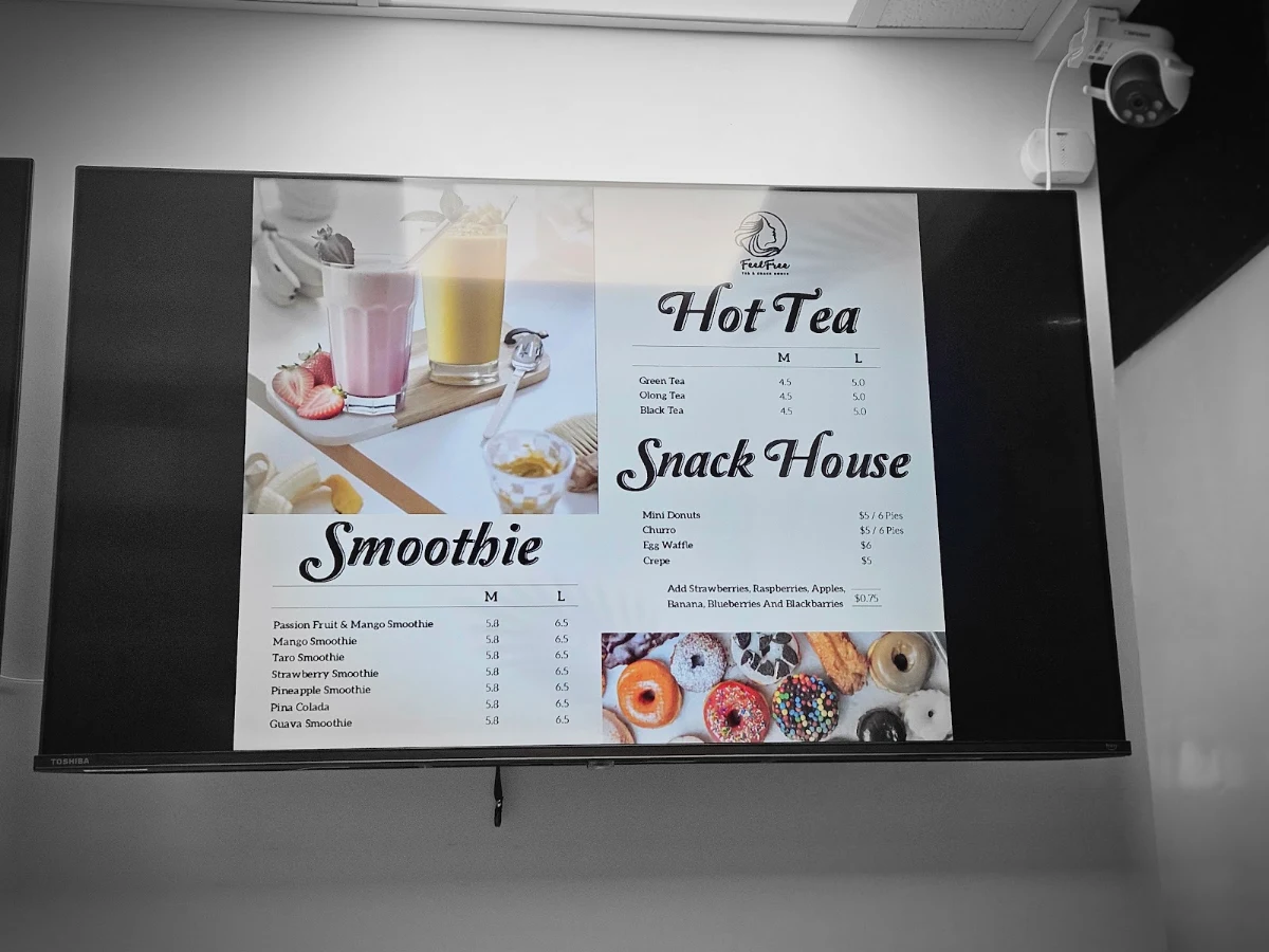 Menu, FeelFree Tea and Snack House