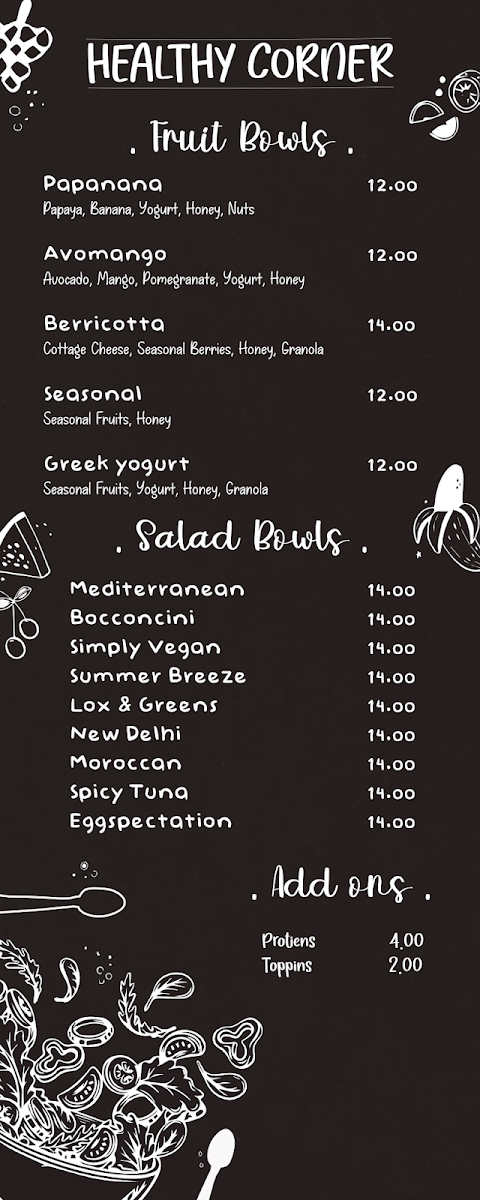 Menu, Petit Delights - Scarborough