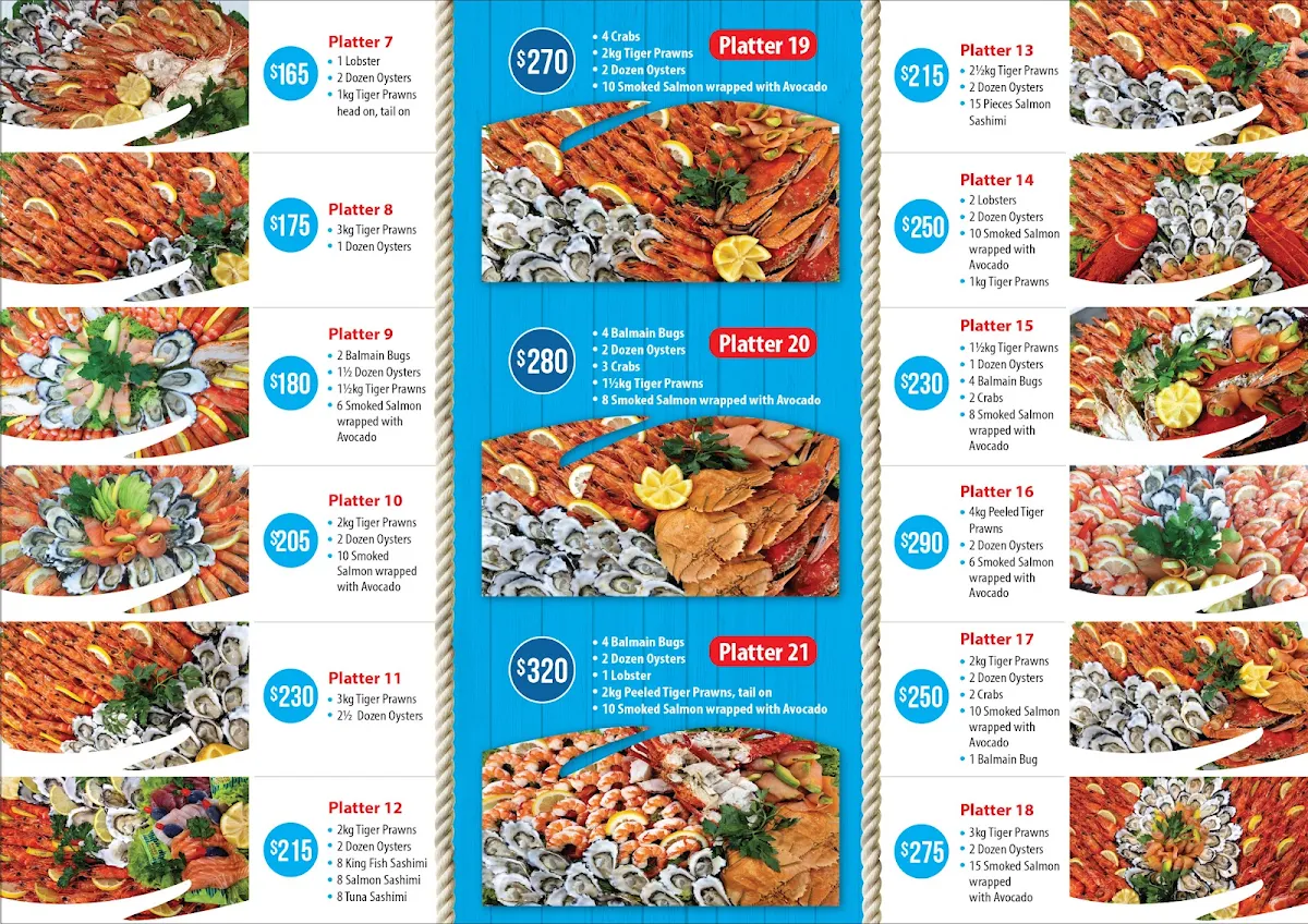 Menu, Aces Seafood