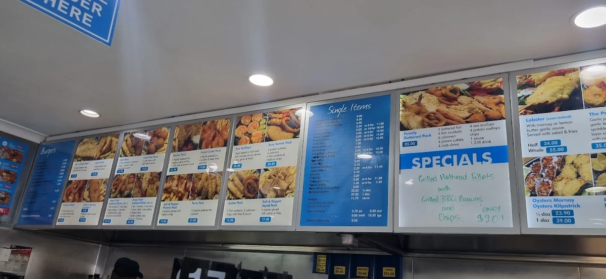 Menu, Aces Seafood
