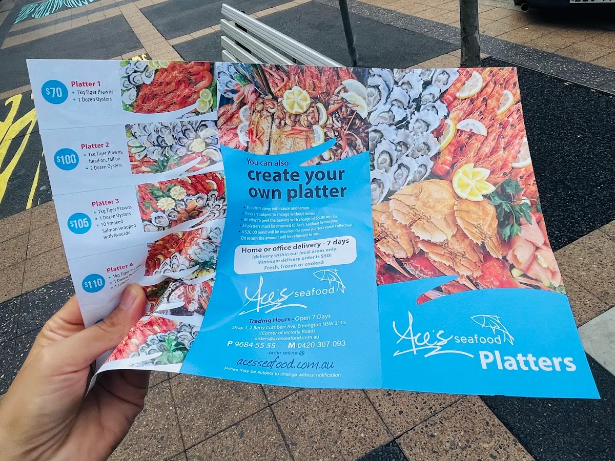 Menu, Aces Seafood