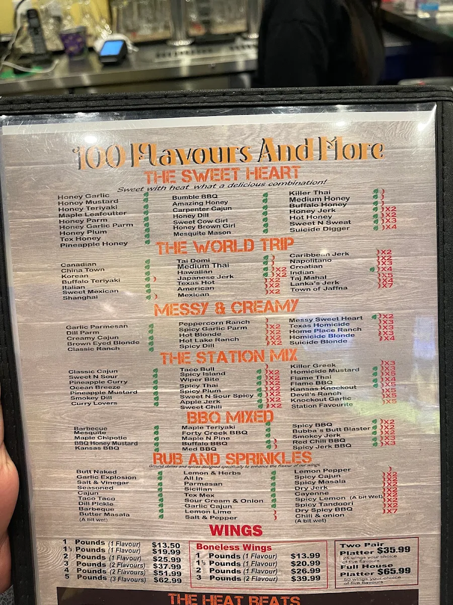 Menu, Wing Station