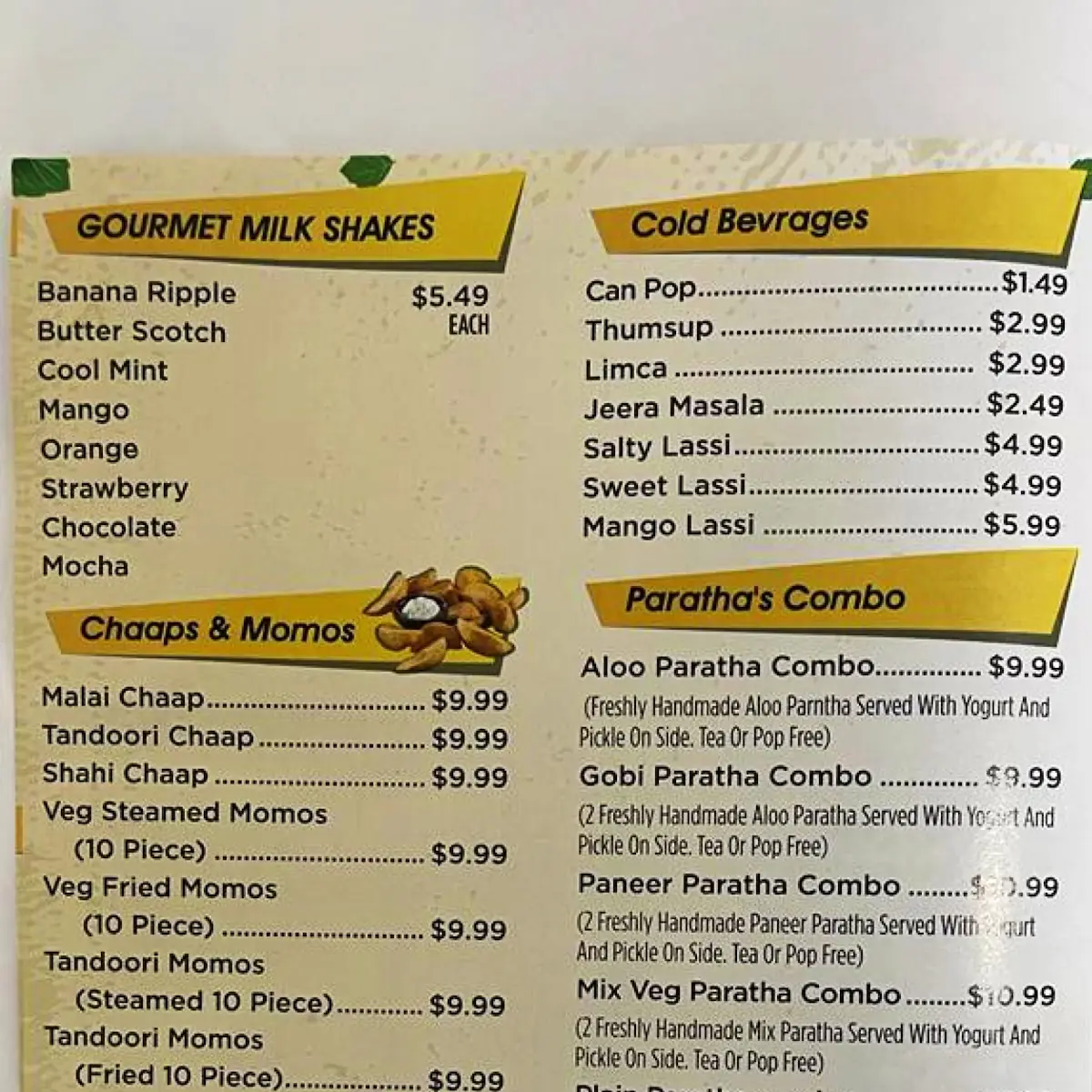 Menu, Rangeela Paan