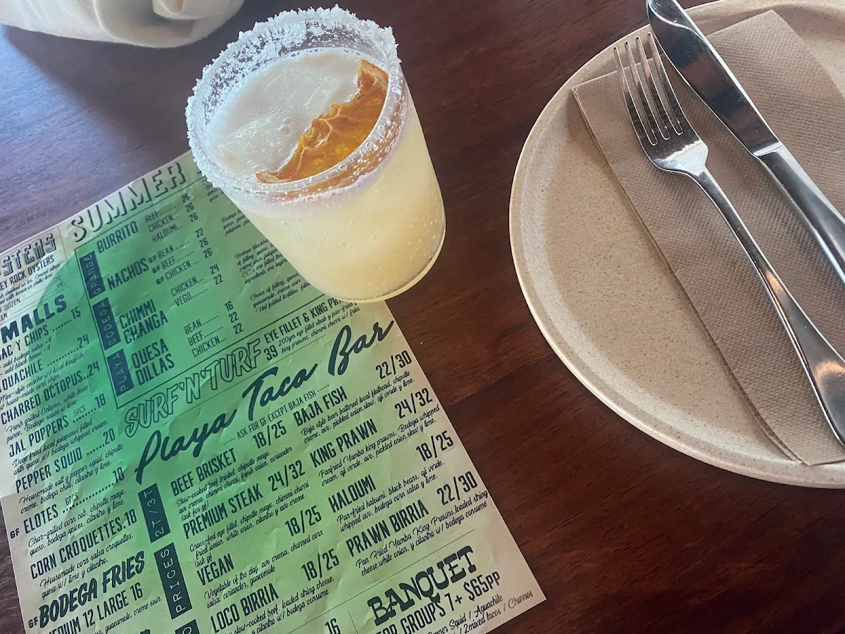 Menu, Playa Bodega