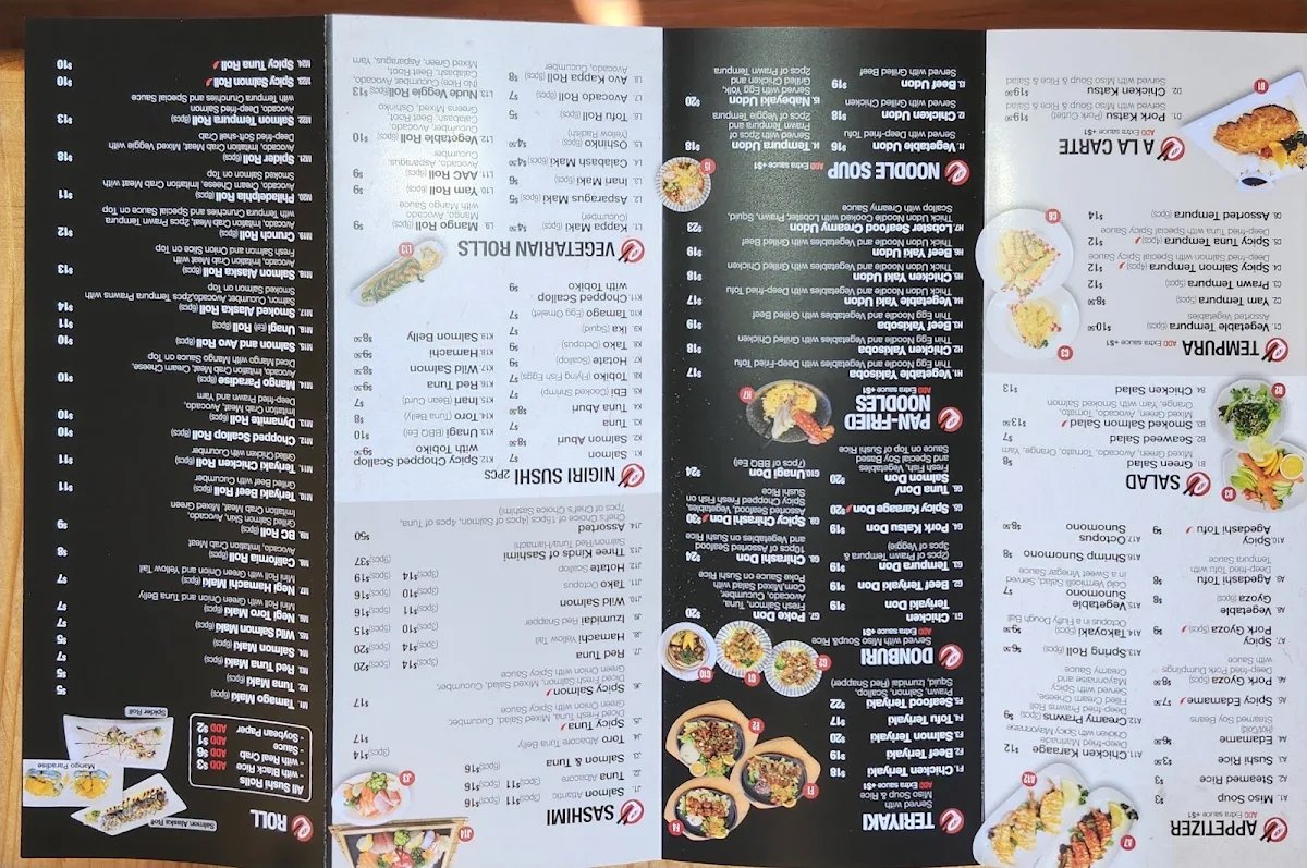 Menu, Kan Sushi In Creston