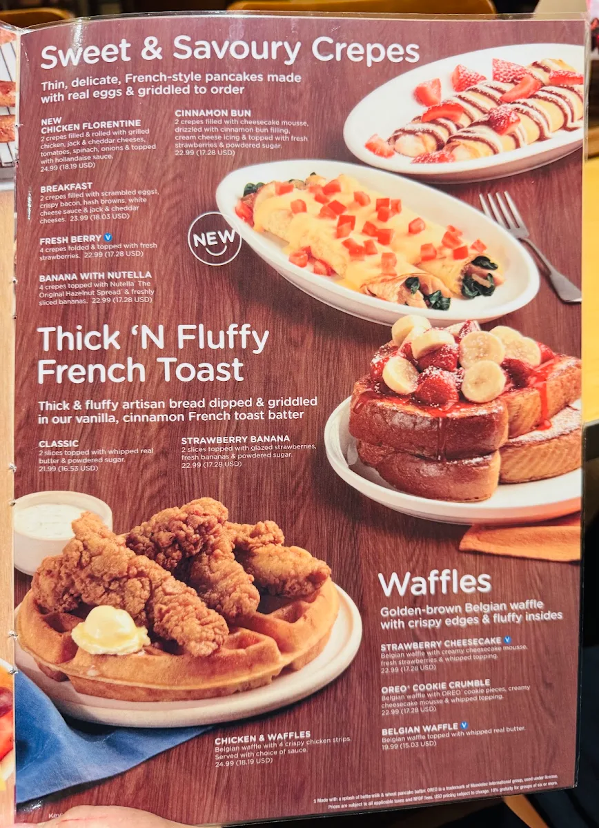 Menu, IHOP