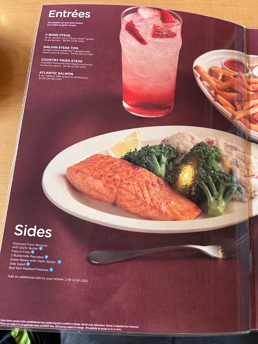 Menu, IHOP