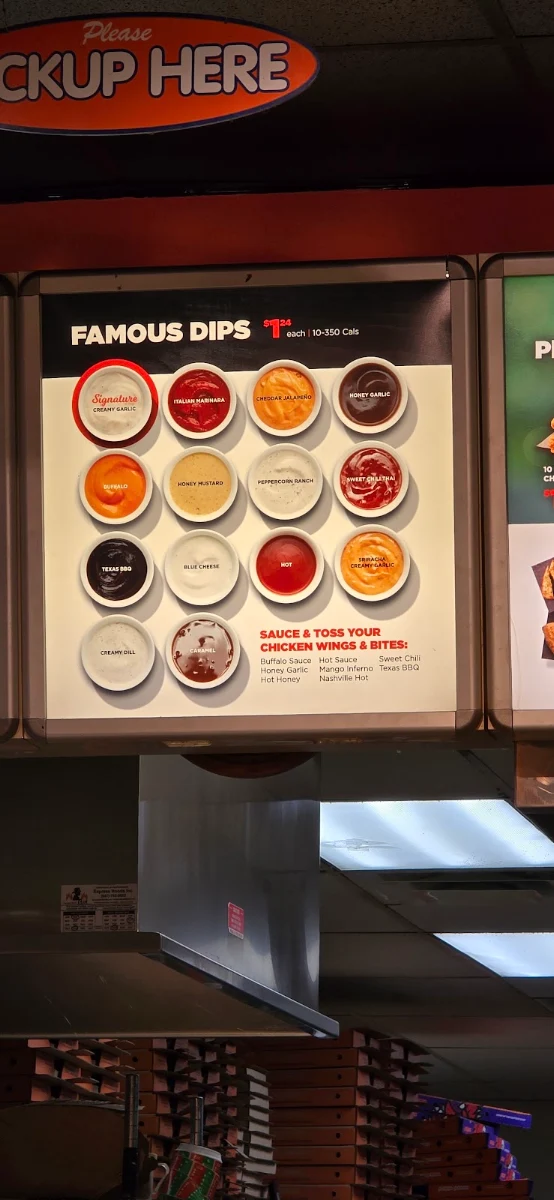 Menu, Pizza Pizza