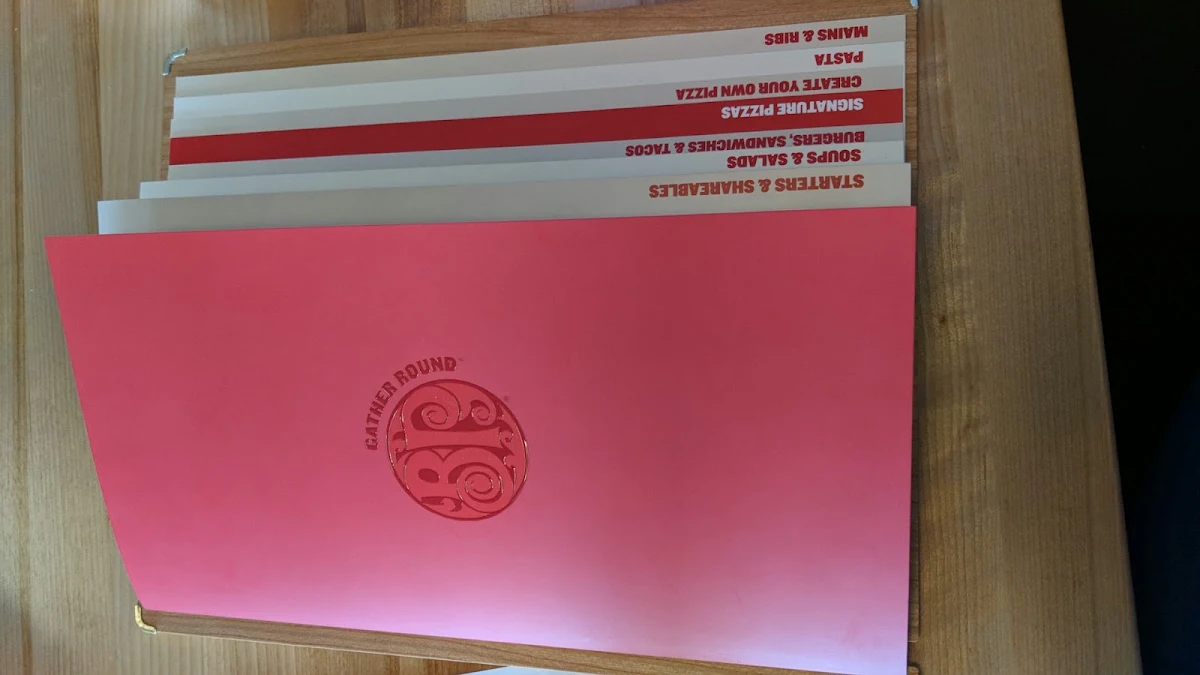 Menu, Boston Pizza
