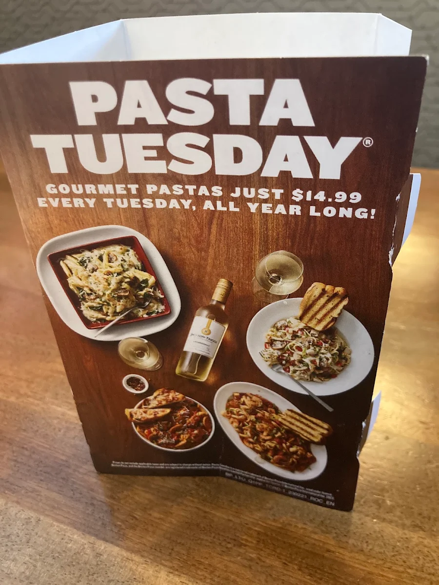 Menu, Boston Pizza