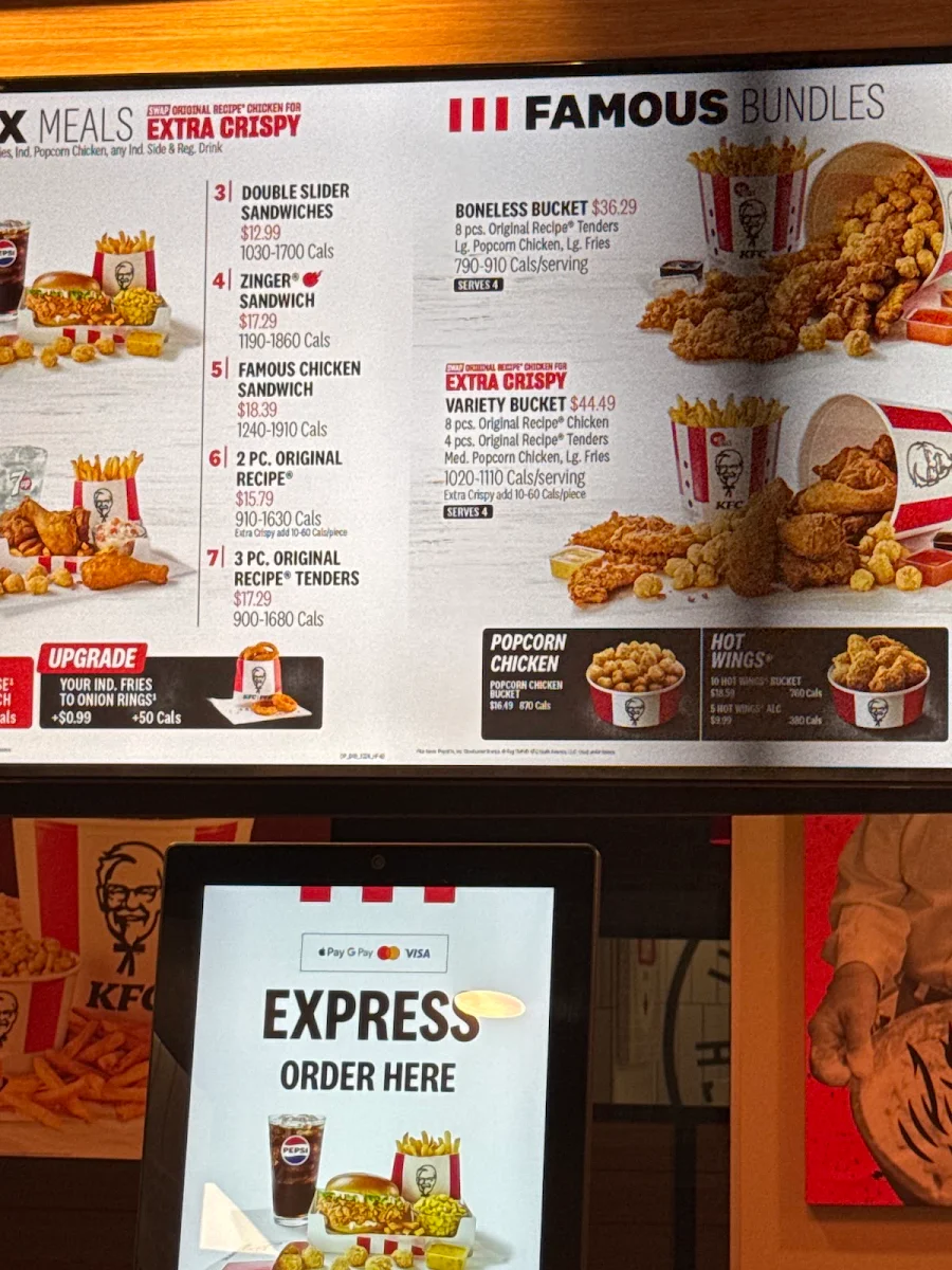 Menu, KFC