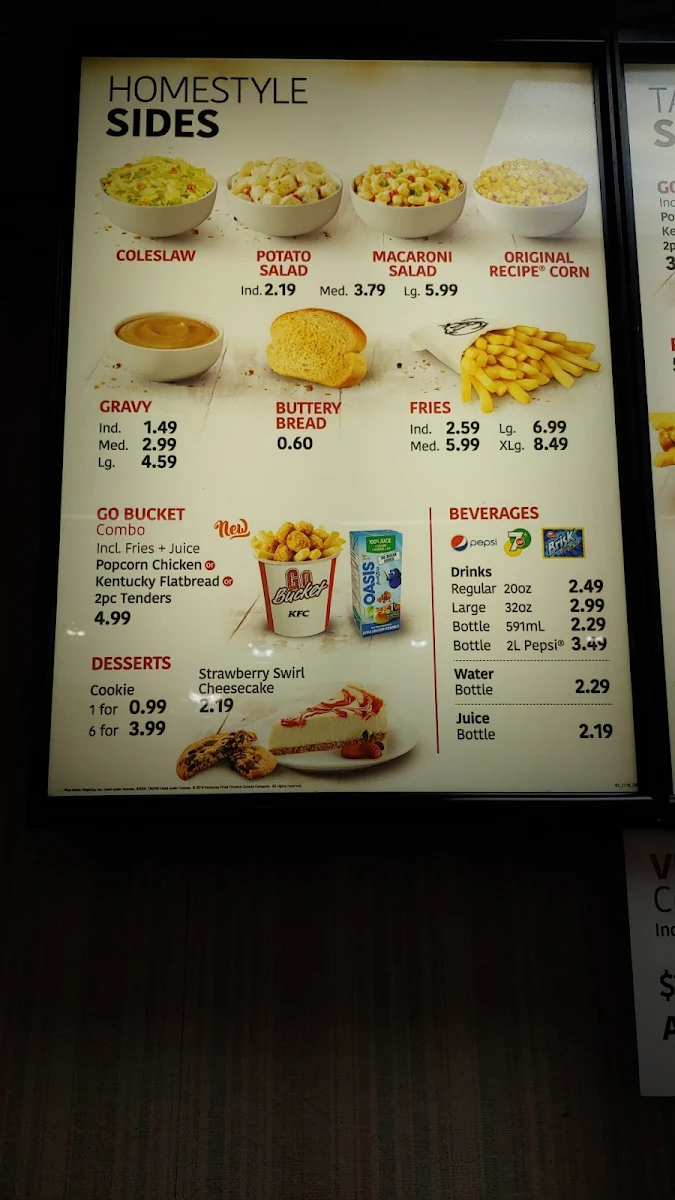 Menu, KFC