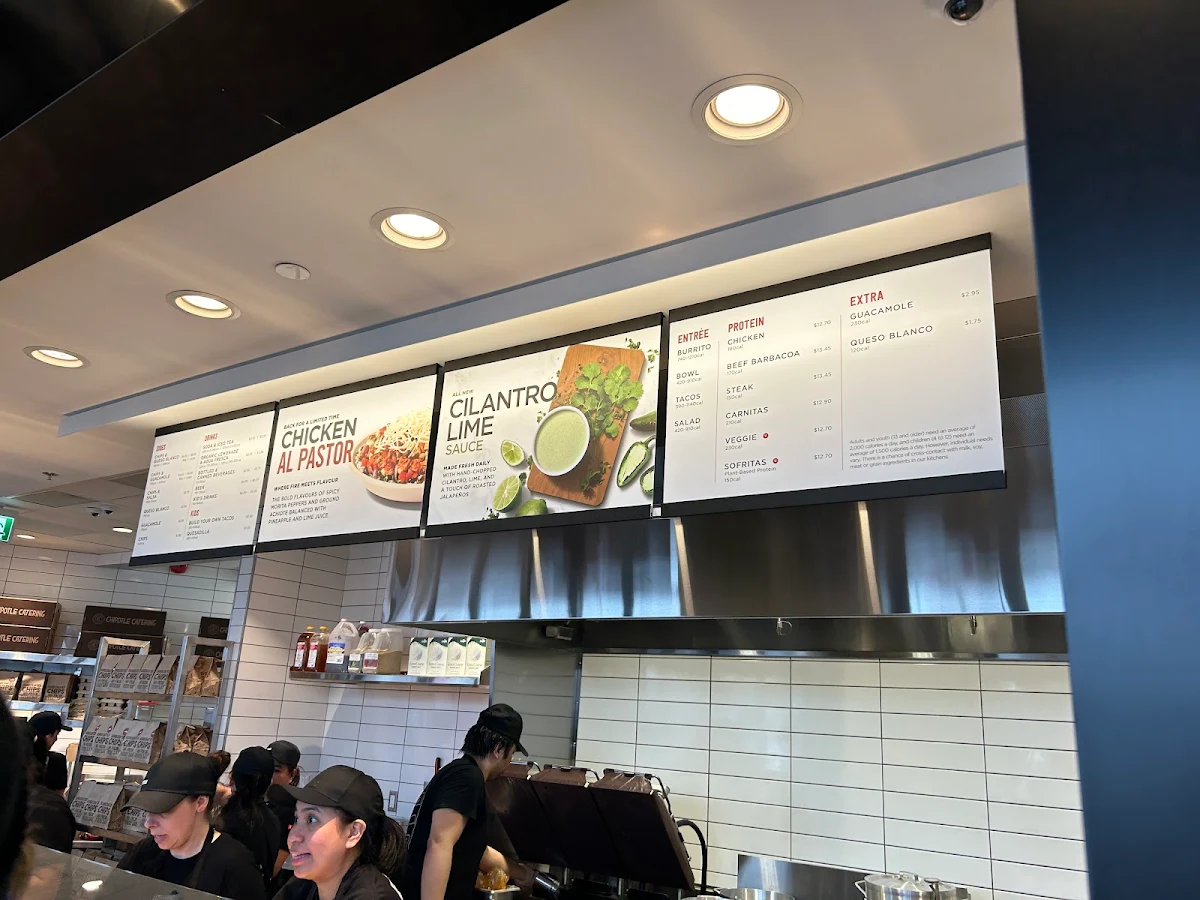 Menu, Chipotle Mexican Grill