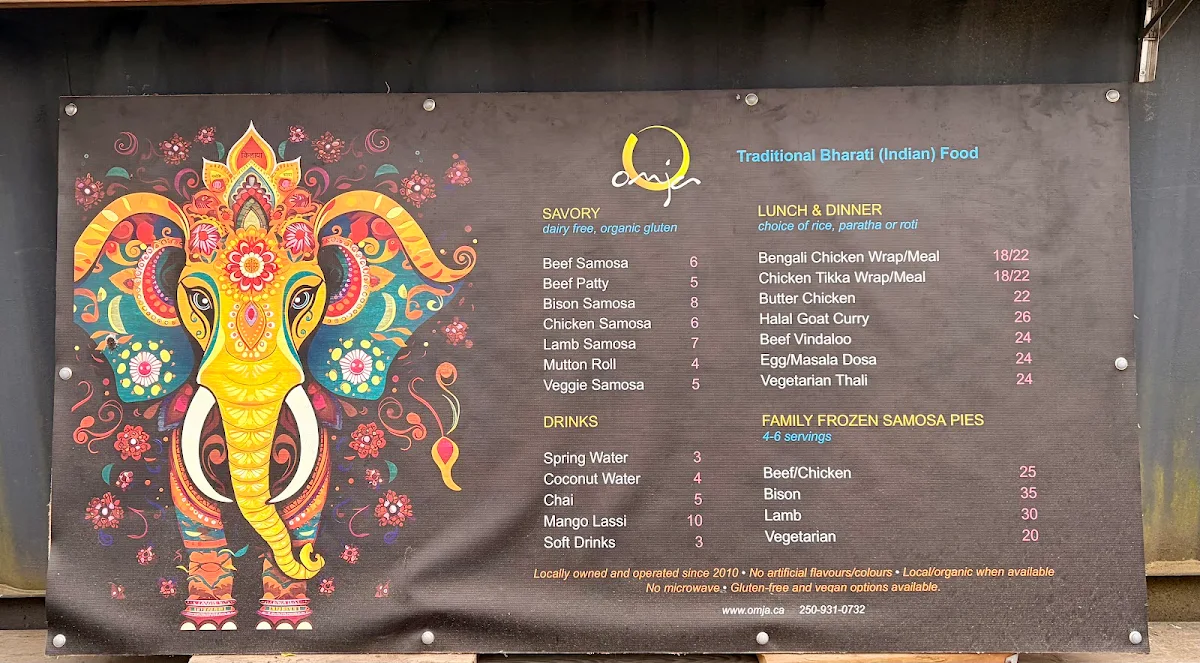 Menu, Omja Restaurant