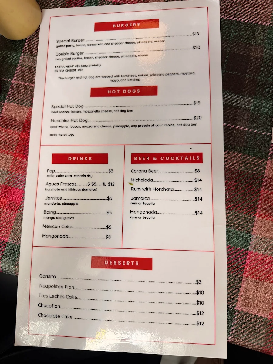 Menu, Las Shilas Mexican Street Food | New Westminster