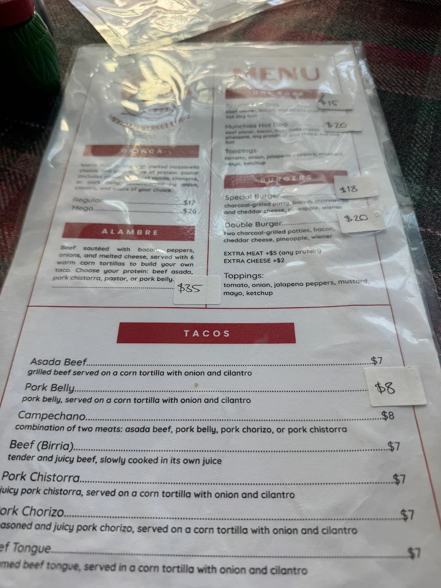 Menu, Las Shilas Mexican Street Food | New Westminster
