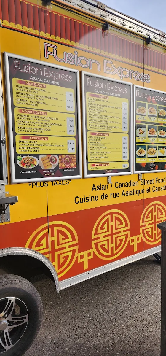 Menu, Fusion express food truck
