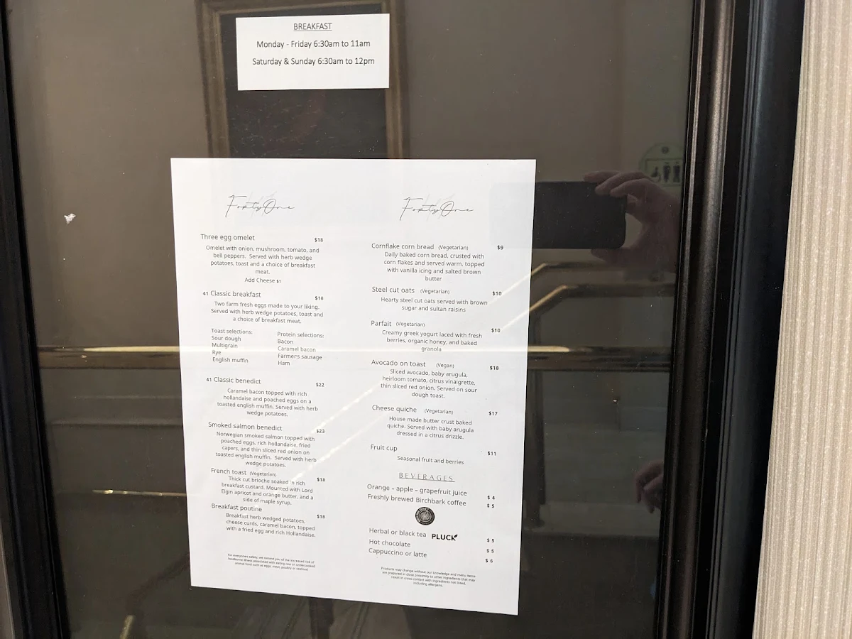 Menu, Forty one