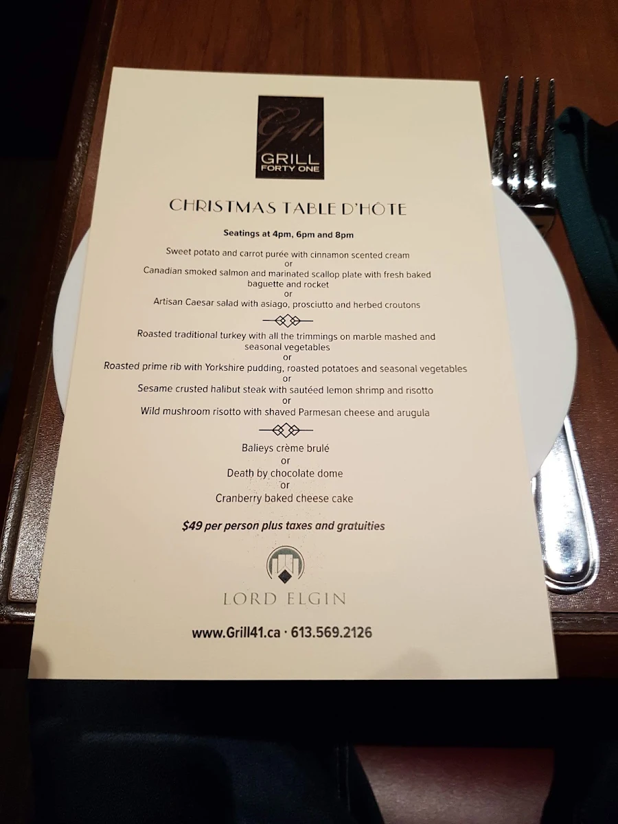Menu, Forty one