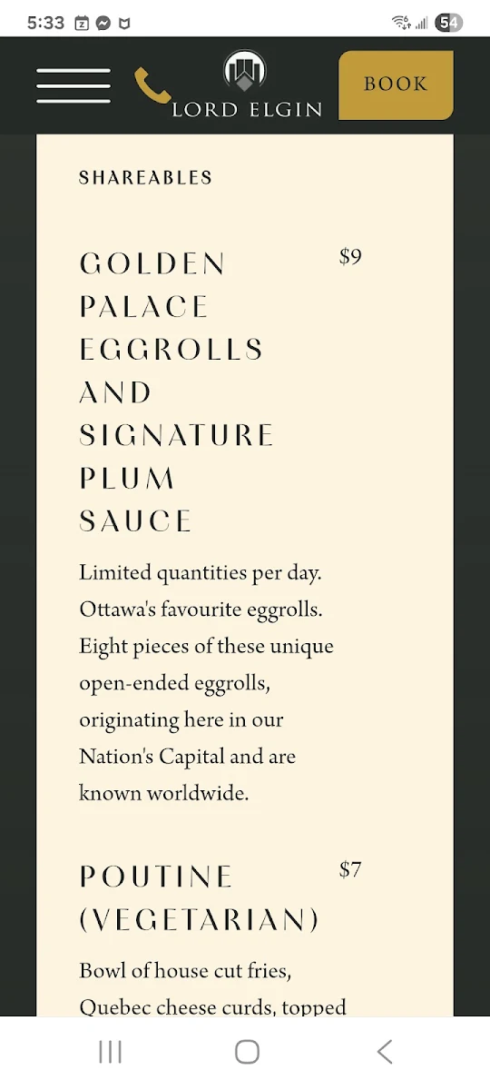 Menu, Forty one