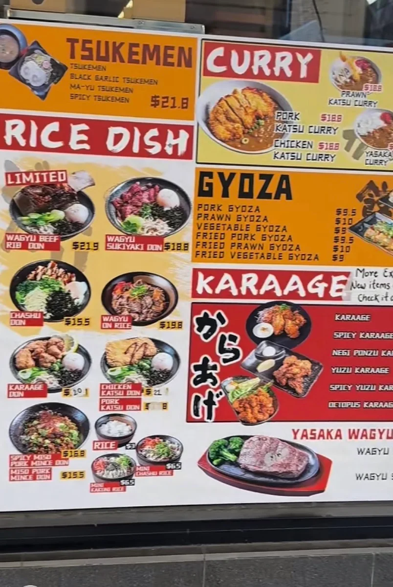 Menu, Yasaka Ramen