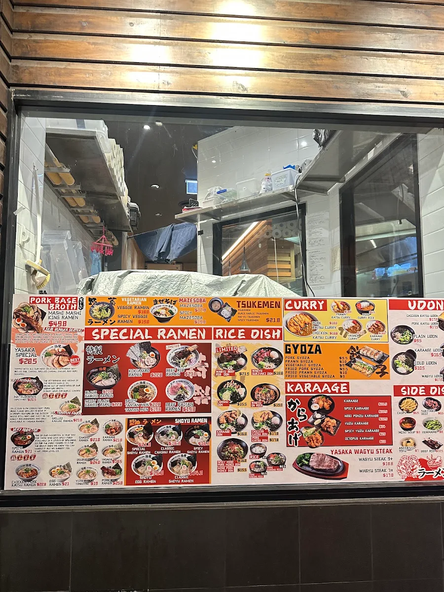 Menu, Yasaka Ramen