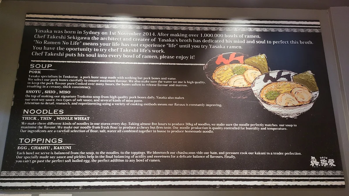 Menu, Yasaka Ramen