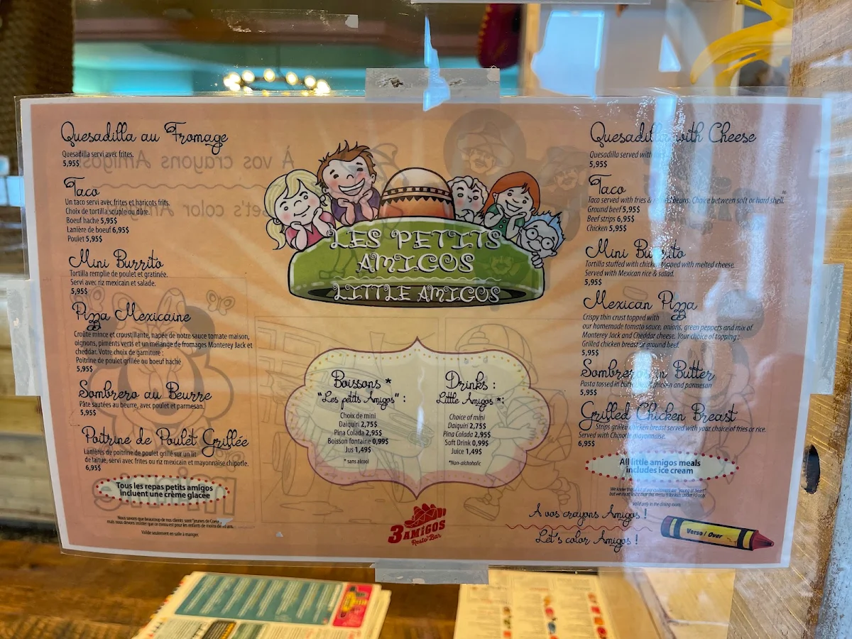 Menu, 3 Amigos (Terrebonne)