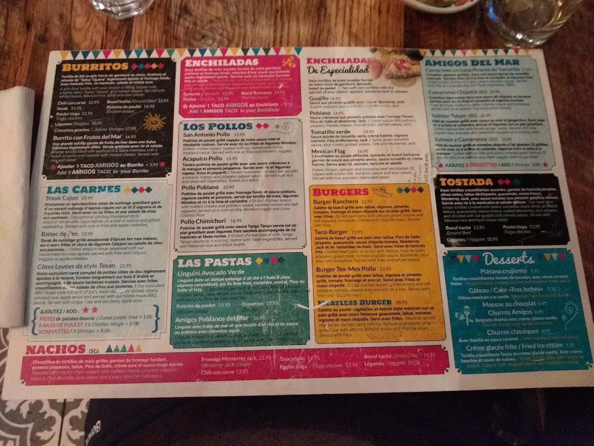 Menu, 3 Amigos (Terrebonne)