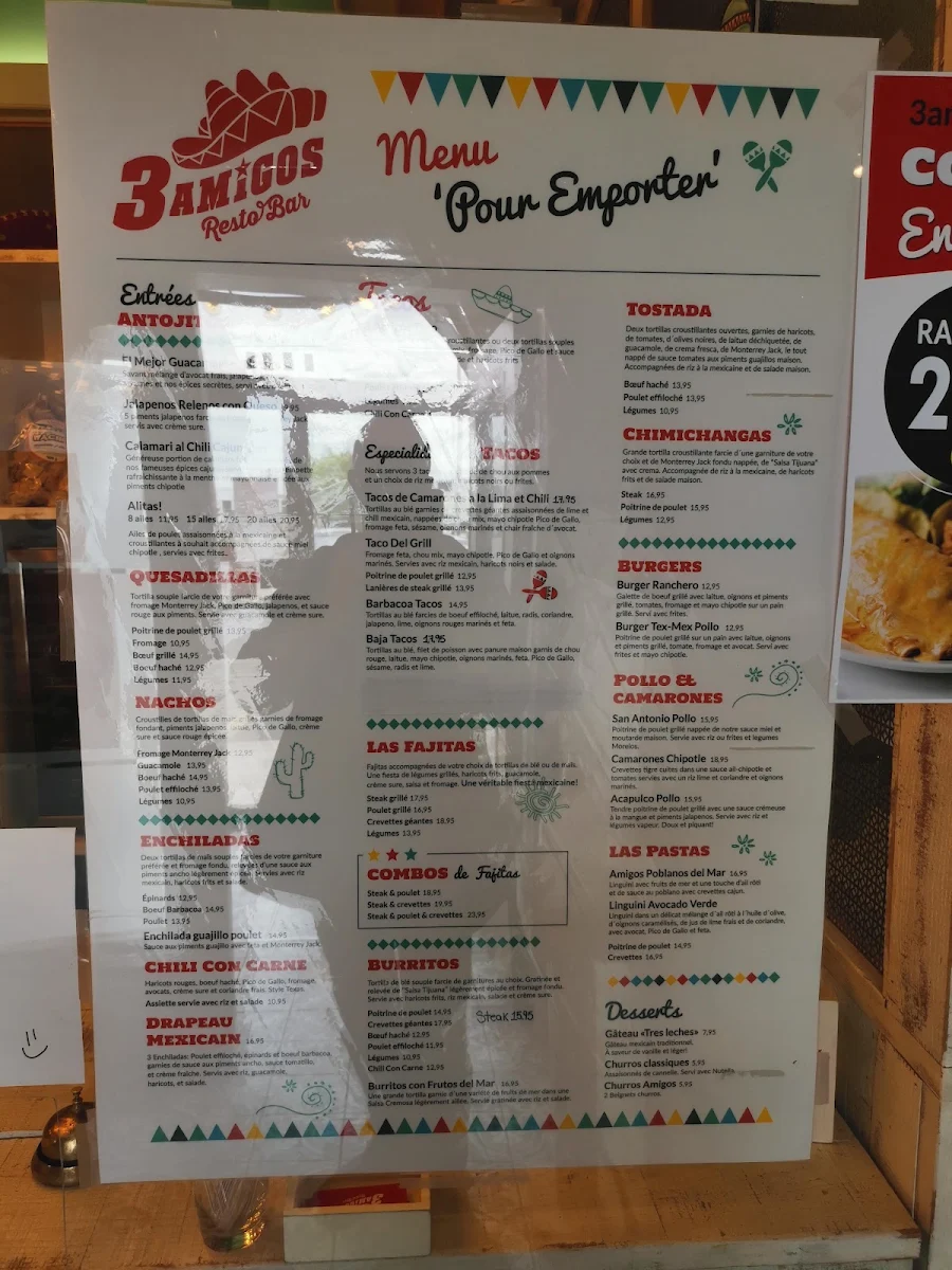Menu, 3 Amigos (Terrebonne)