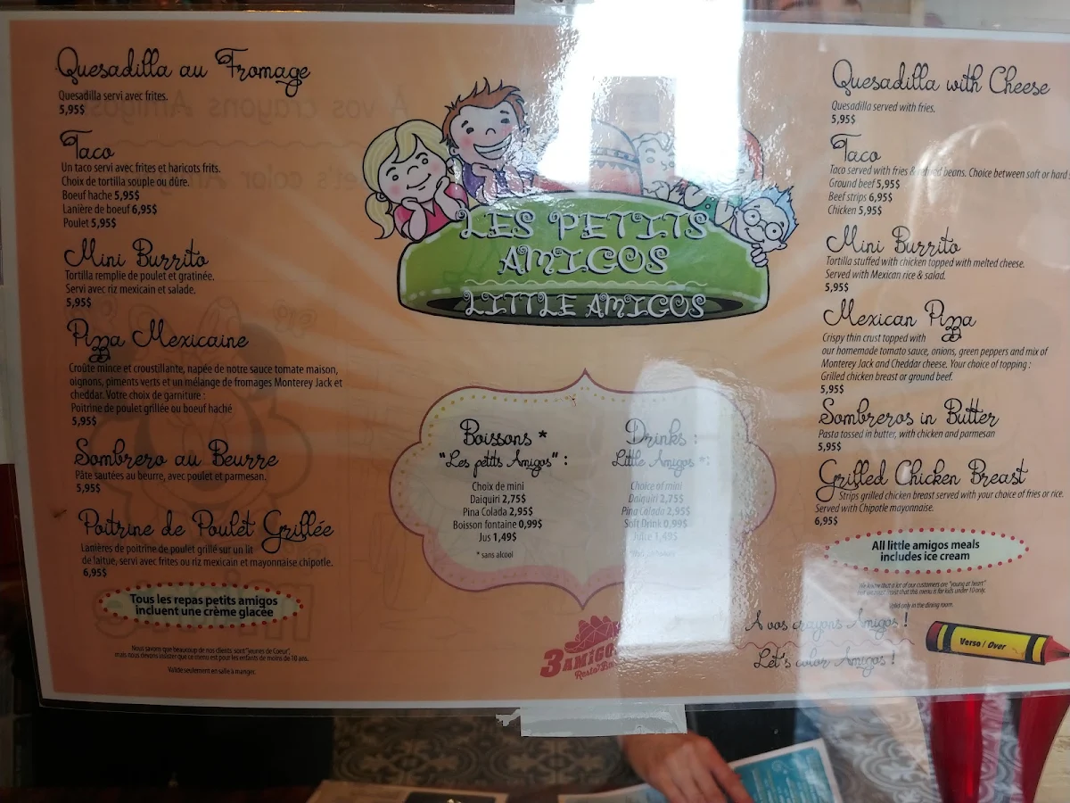 Menu, 3 Amigos (Terrebonne)