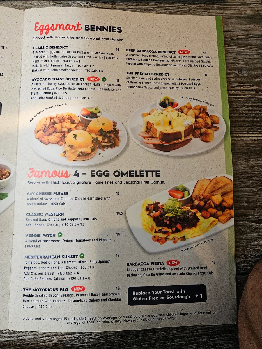 Menu, Eggsmart