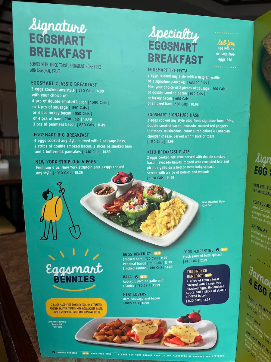 Menu, Eggsmart
