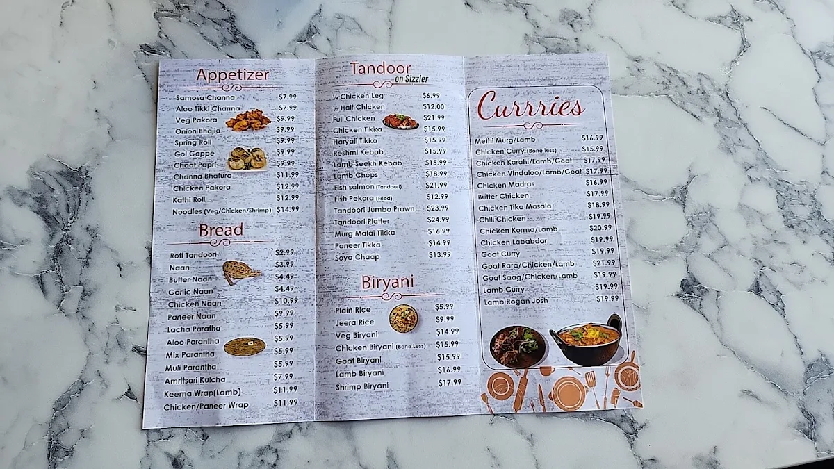 Menu, Tandoori Bistro