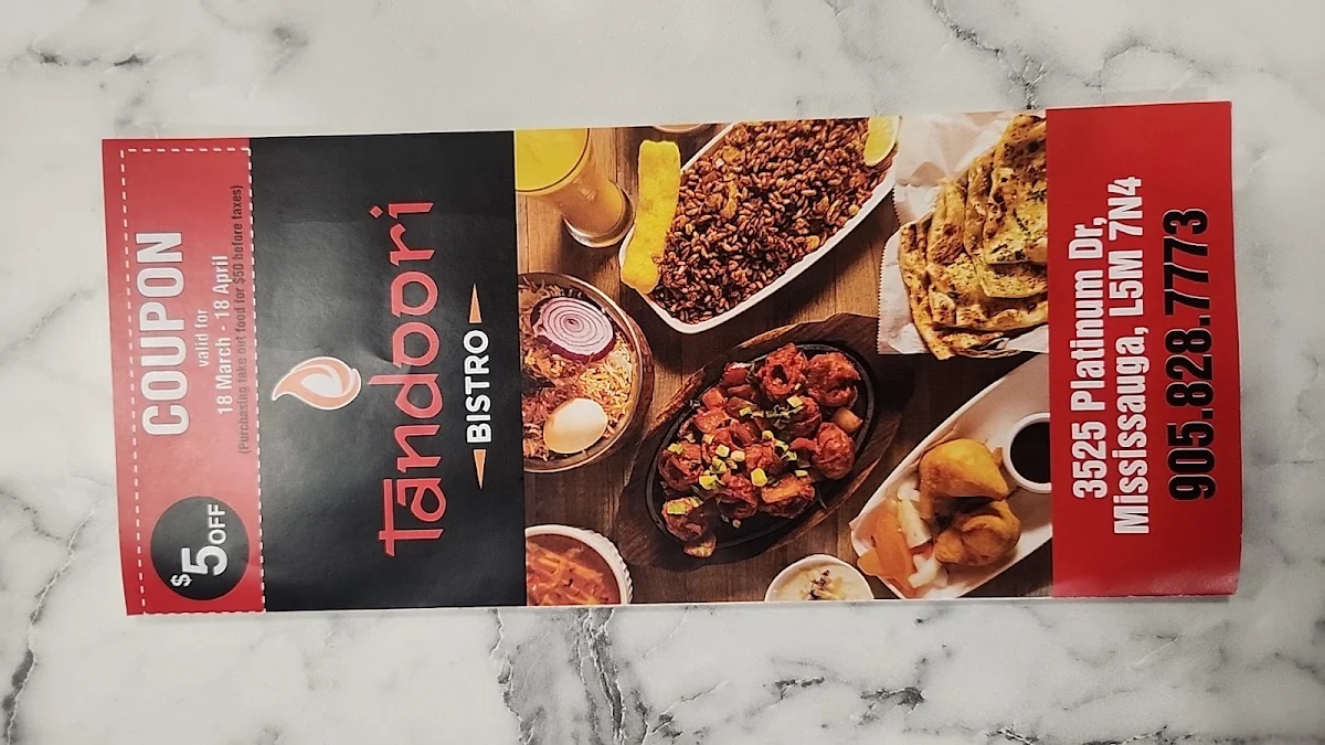 Menu, Tandoori Bistro