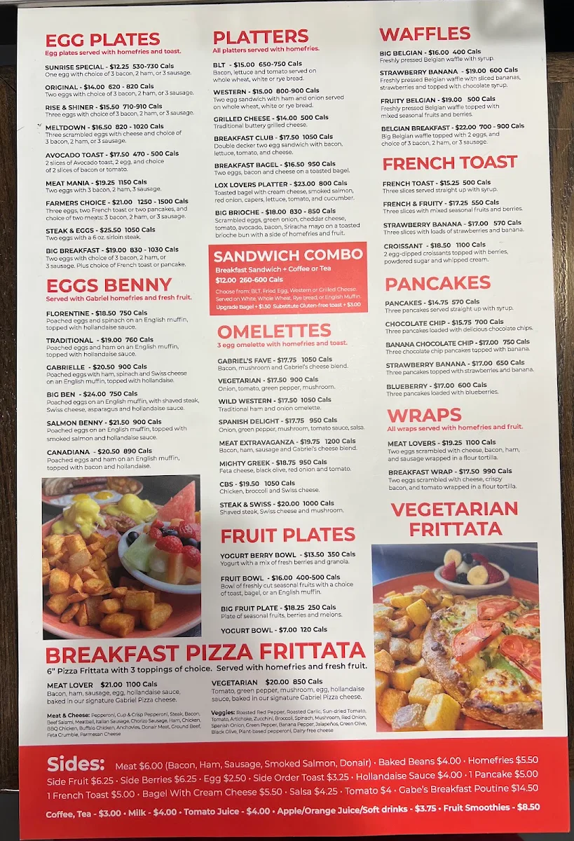 Menu, Gabriel Pizza
